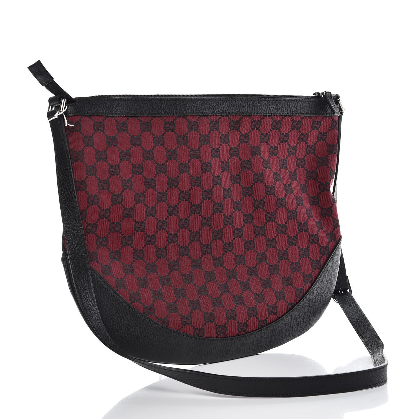 Denim Monogram Large Half Moon Hobo Red