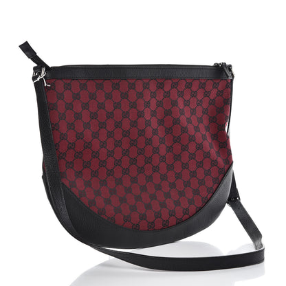 Gucci Denim Monogram Large Half Moon Hobo Red 3 of 7