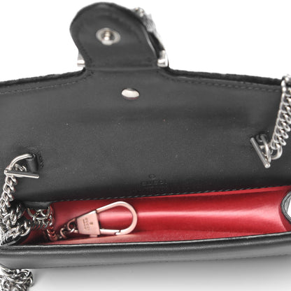 Gucci Velvet Crystal Super Mini Dionysus Shoulder Bag Black 6 of 7