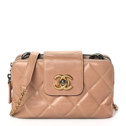 Chanel Aged Glazed Calfskin Quilted Daily Walk Crossbody Beige 1 of 10