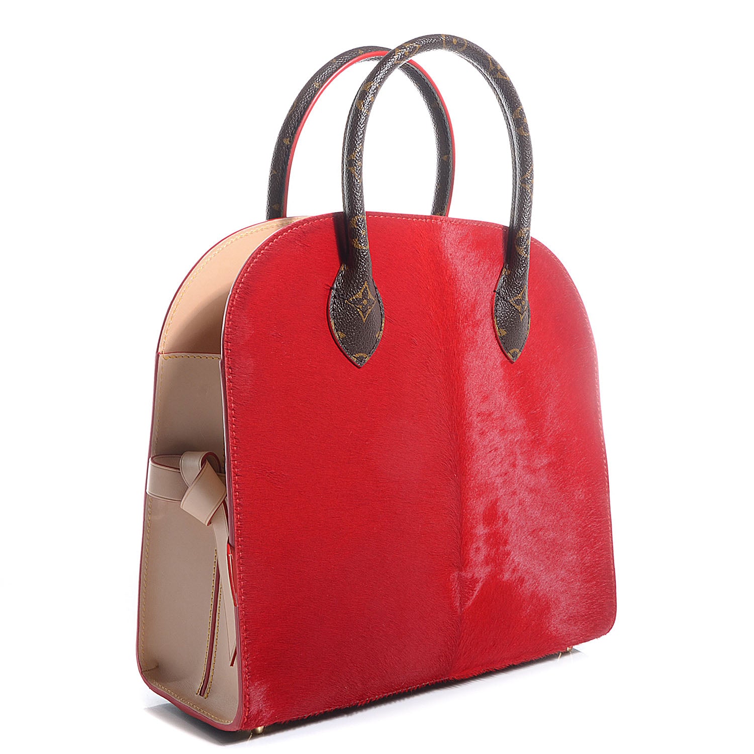 Louis Vuitton Monogram Calf Hair Spikes Iconoclasts Christian Louboutin Tote Red 3 of 8