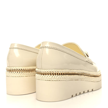 Chanel Shiny Calfskin Lace Up Platform Loafers 36 White 4 of 8