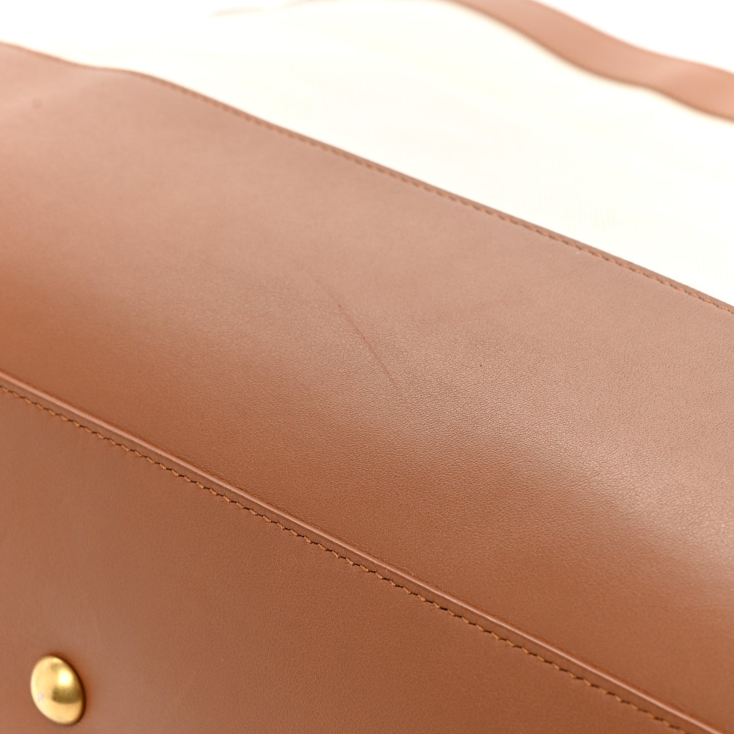 Calfskin Linen Two Tone Cabas Tote Beige