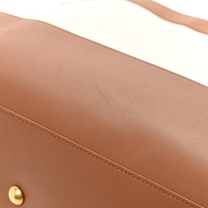 Saint Laurent Calfskin Linen Two Tone Cabas Tote Beige 16 of 21