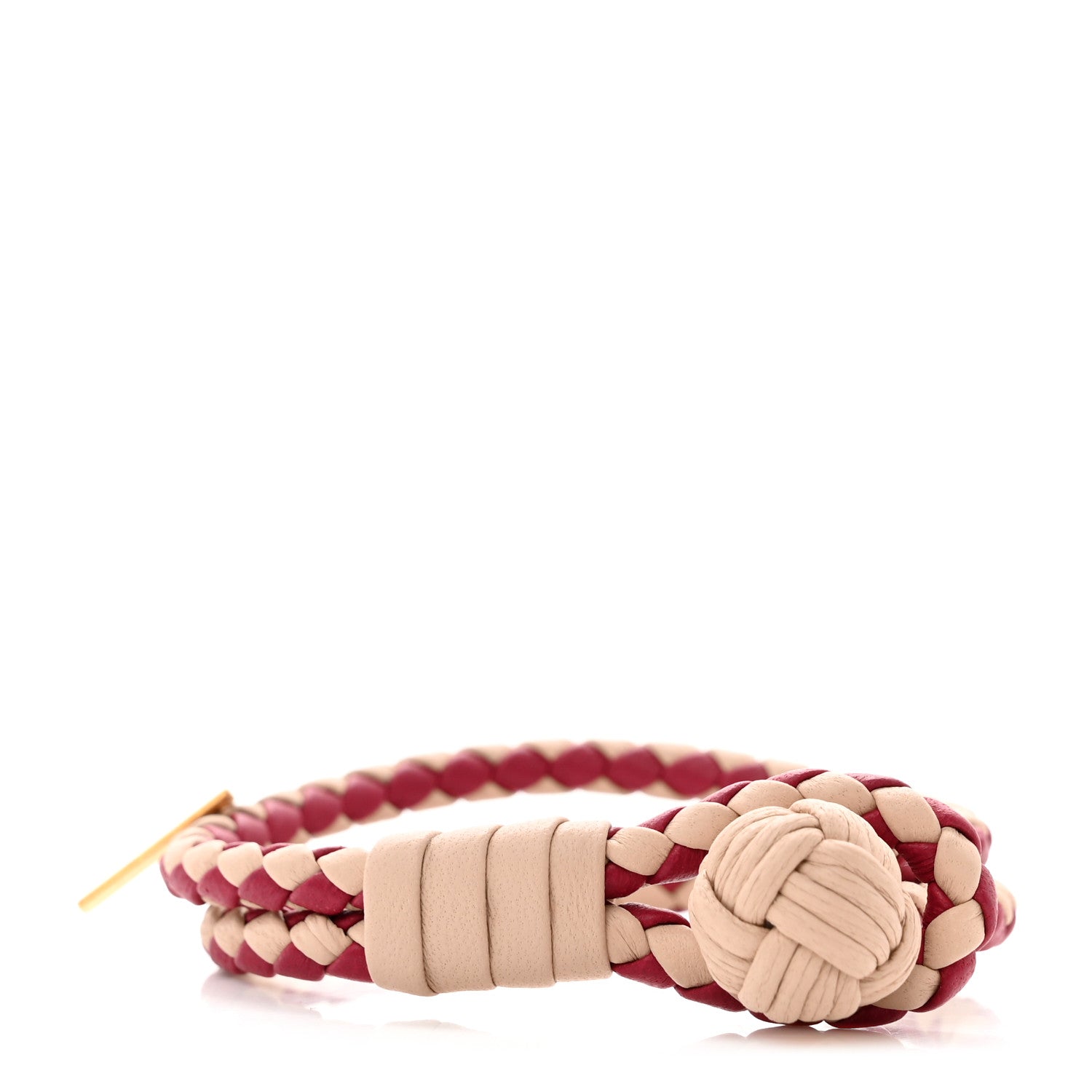 Bottega Veneta Nappa Intrecciato Two Tone Bracelet Bordeaux Beige 1 of 4