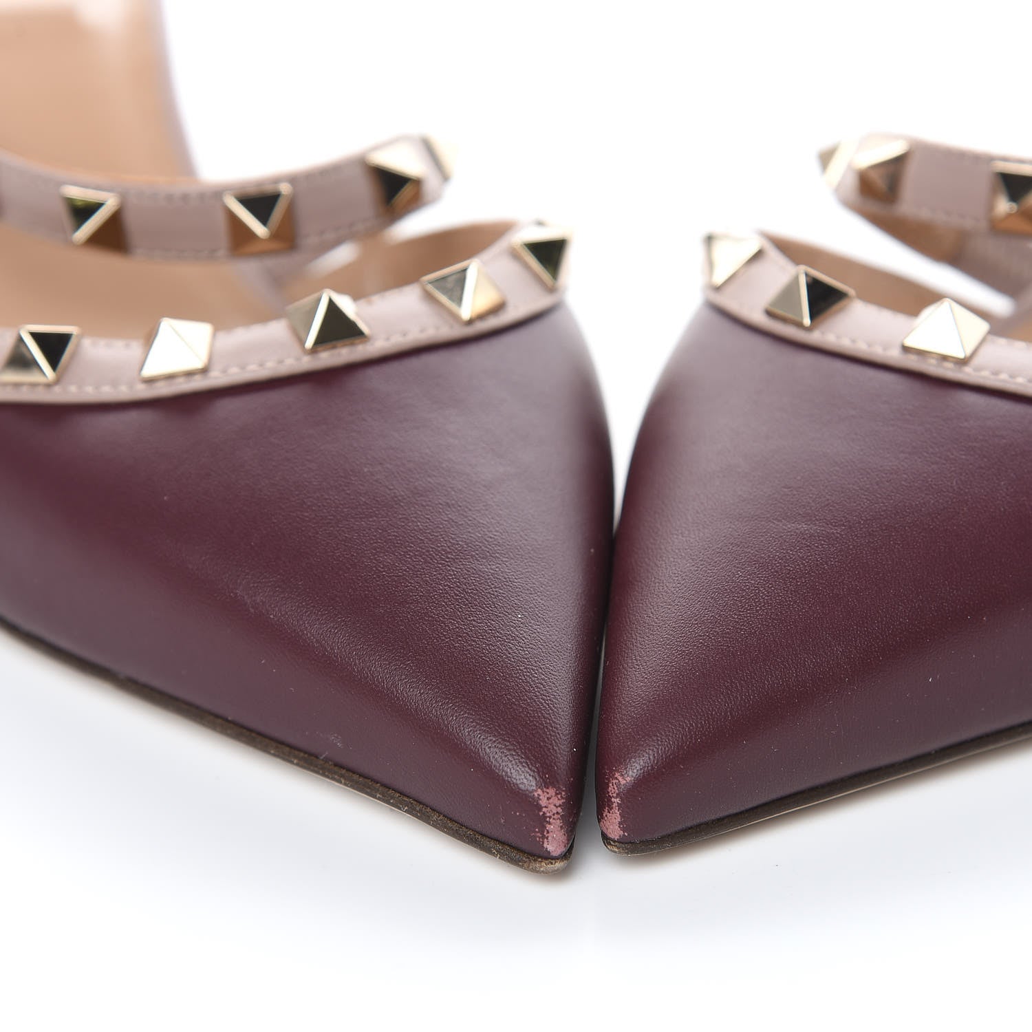 Valentino Garavani Calfskin Nappa Rockstud Cross Strap 50mm Mules 37 Rubin Poudre 9 of 10