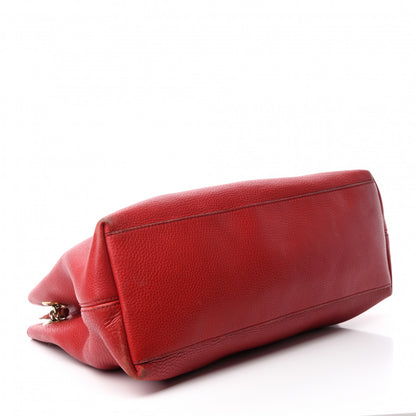 Gucci Pebbled Calfskin Medium Soho Chain Shoulder Bag Tabasco Red 4 of 25