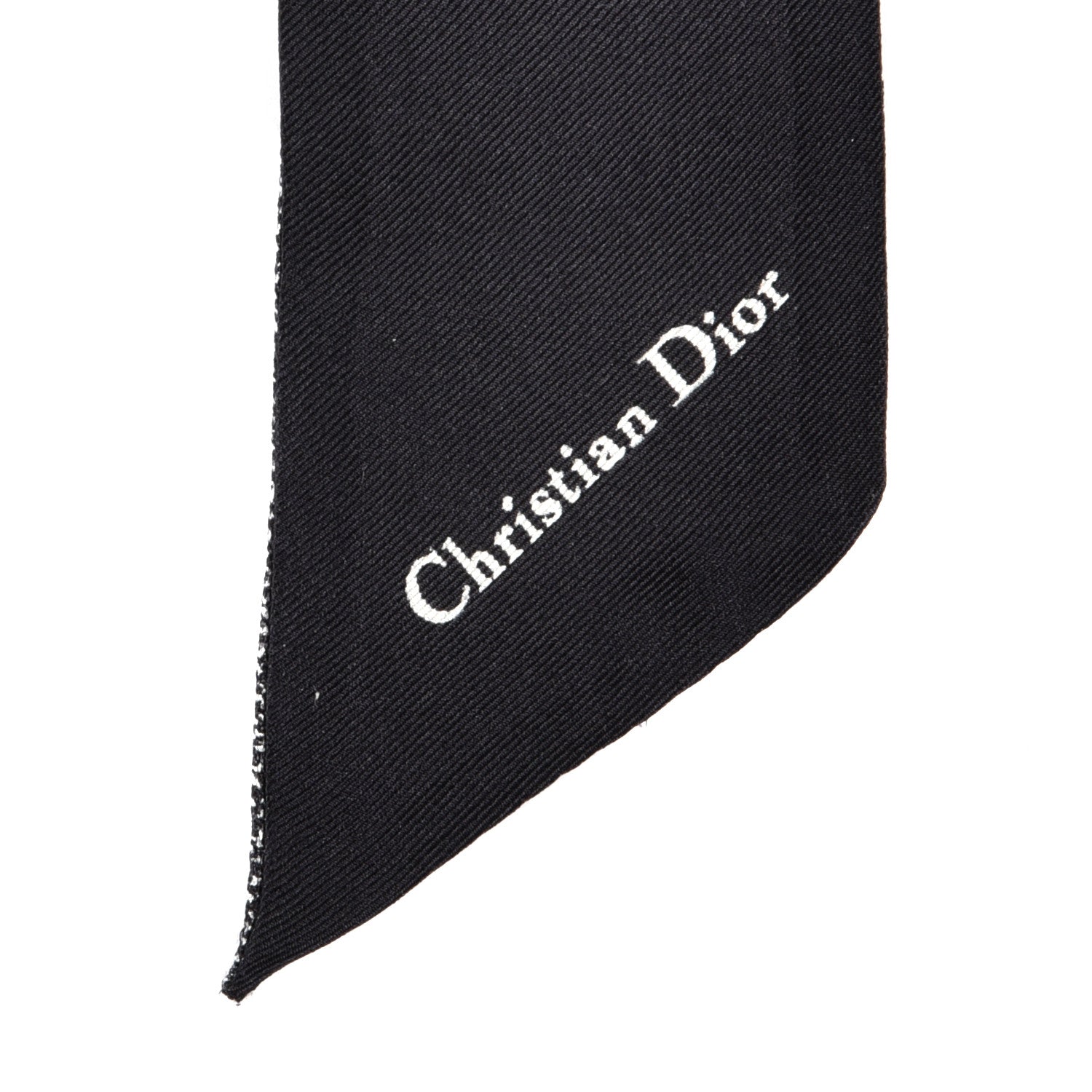 Christian Dior Silk Mitzah Scarf Black White 3 of 4