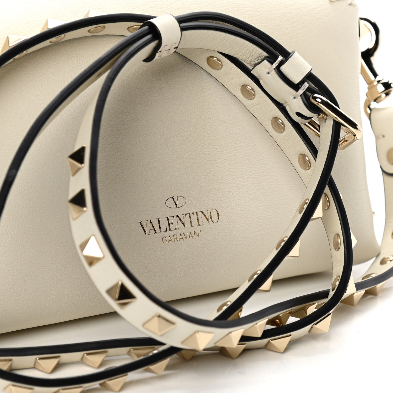 Valentino Garavani Calfskin Mini Rockstud Crossbody Bag Ivory 10 of 12