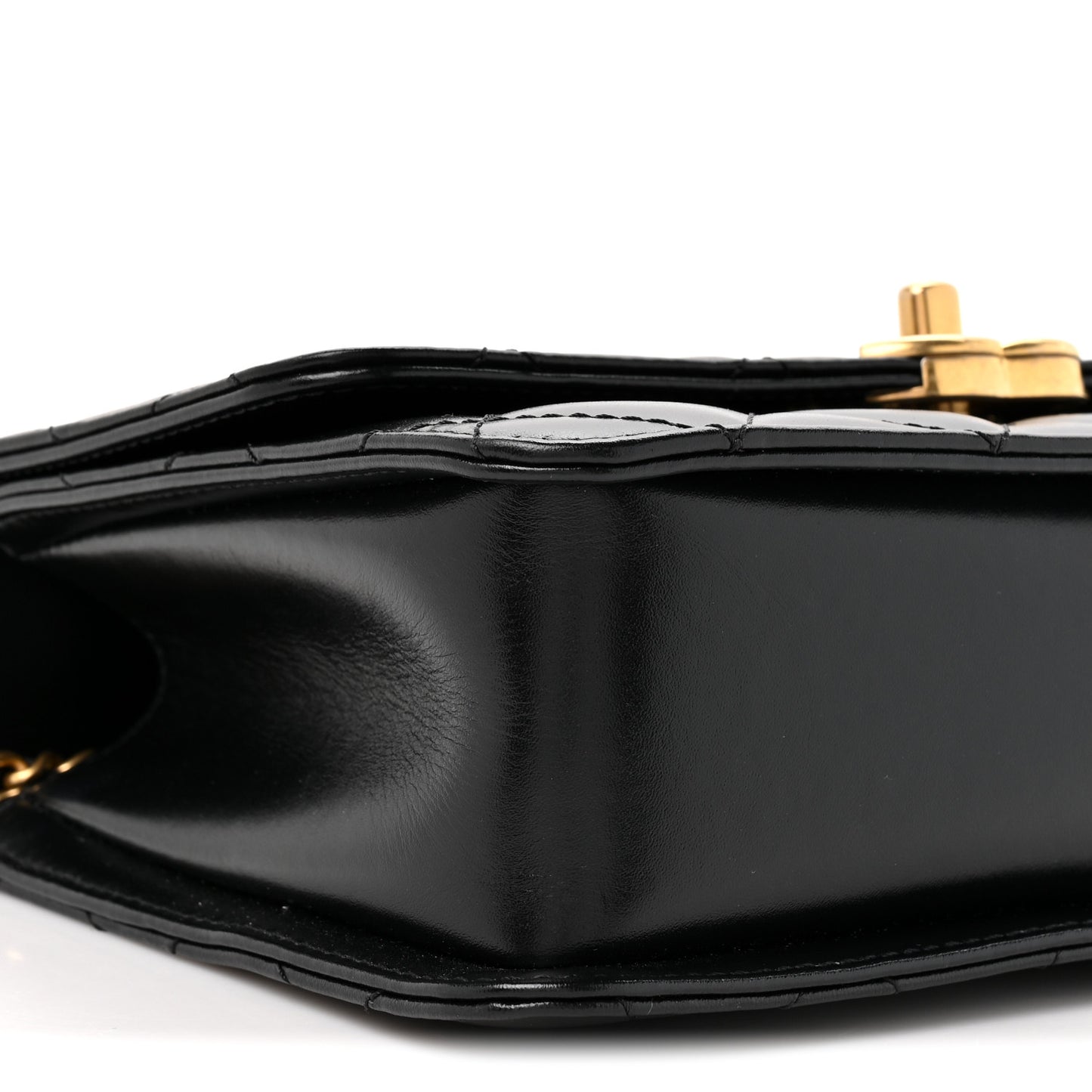 Calfskin Quilted Perfect Fit Flap Black
