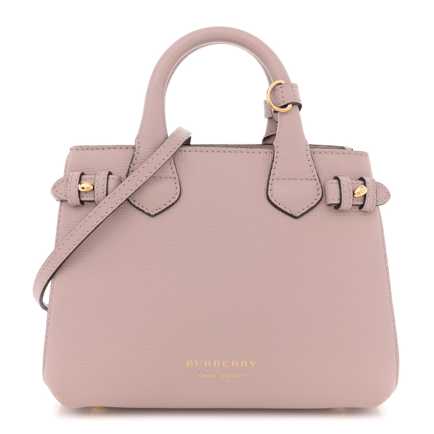 Burberry Grainy Calfskin House Check Baby Banner Tote Pale Orchid 1 of 14