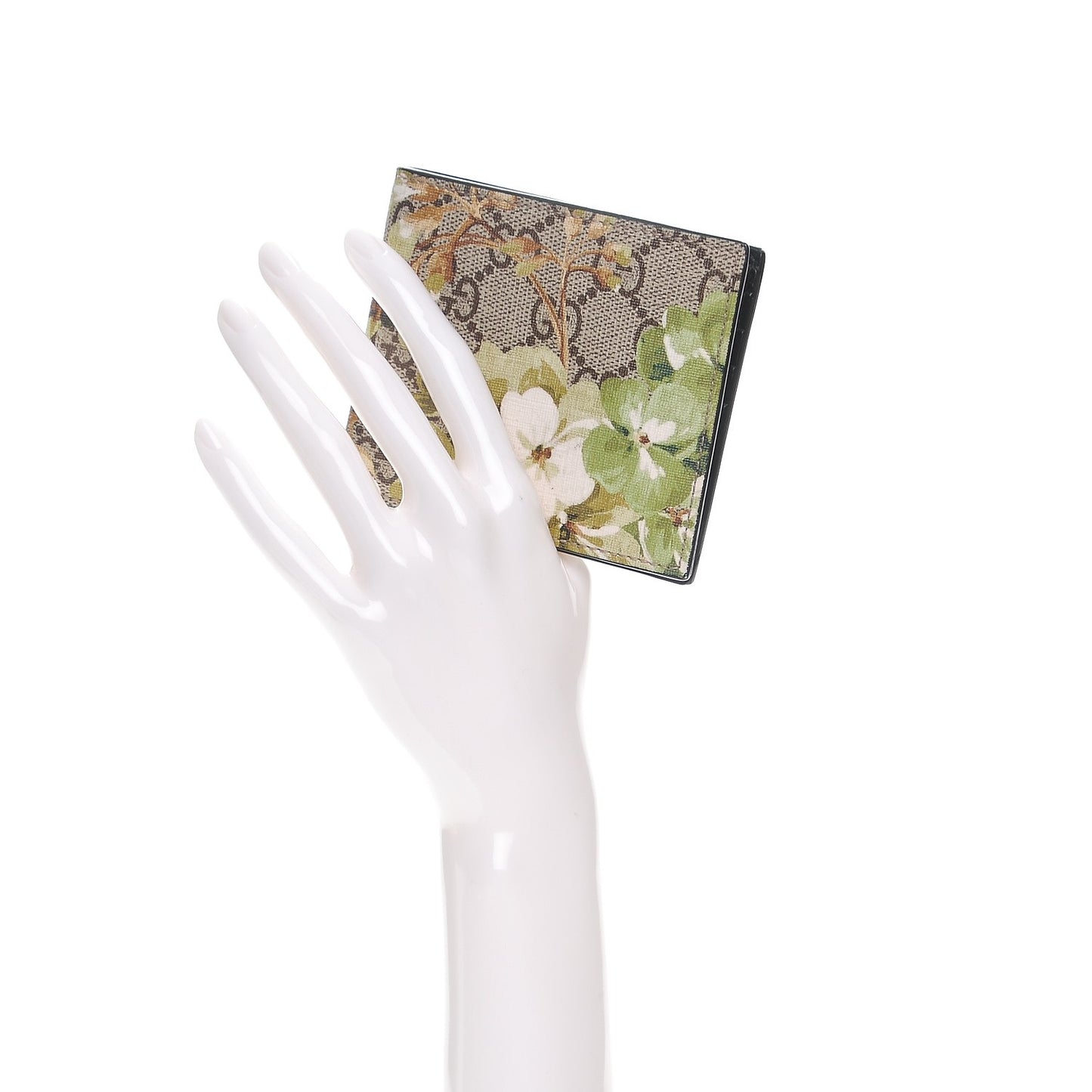 GG Supreme Monogram Blooms Bi-Fold Wallet Beige New Military Black