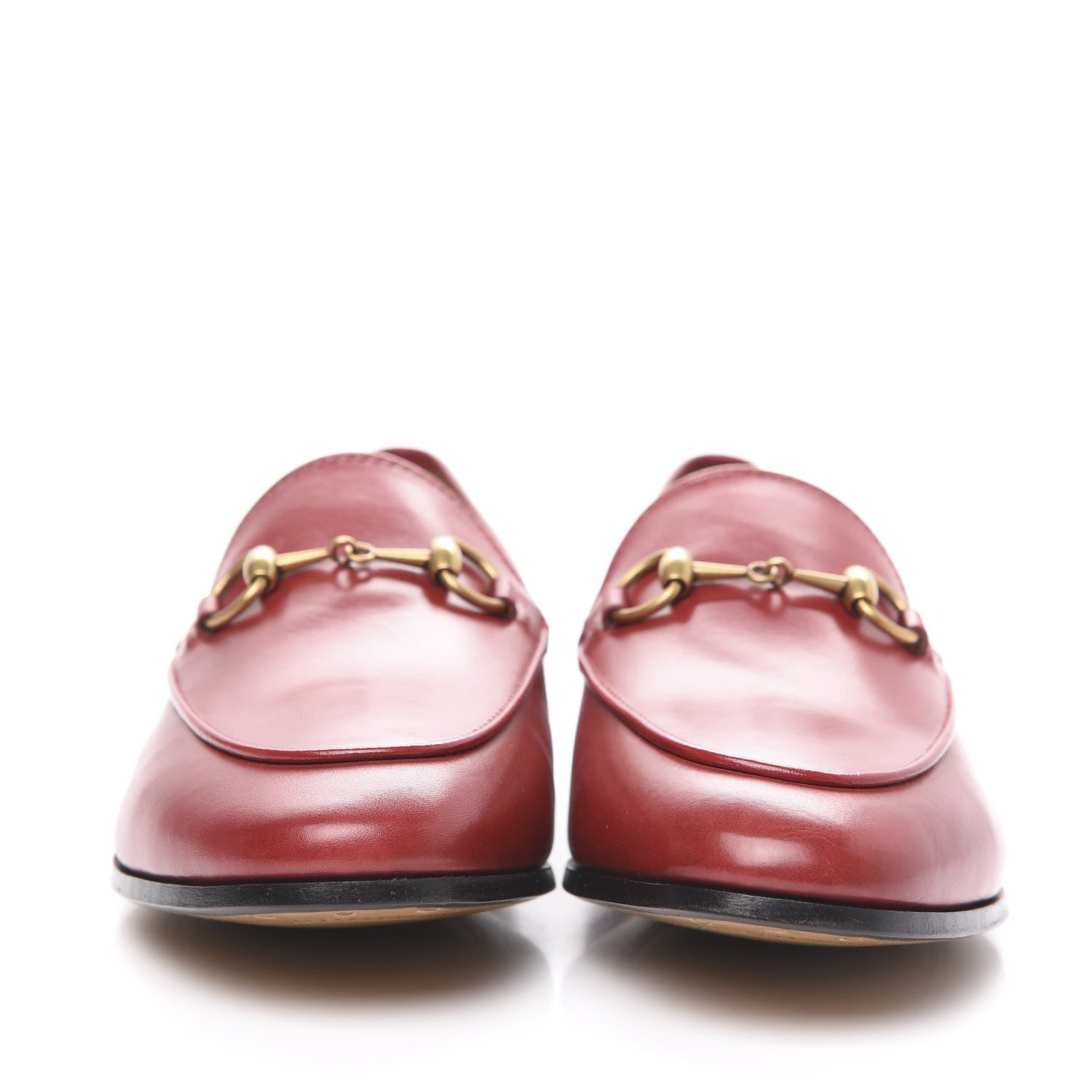 Gucci Calfskin Womens Jordaan Loafers 36.5 Hibiscus Red 2 of 11