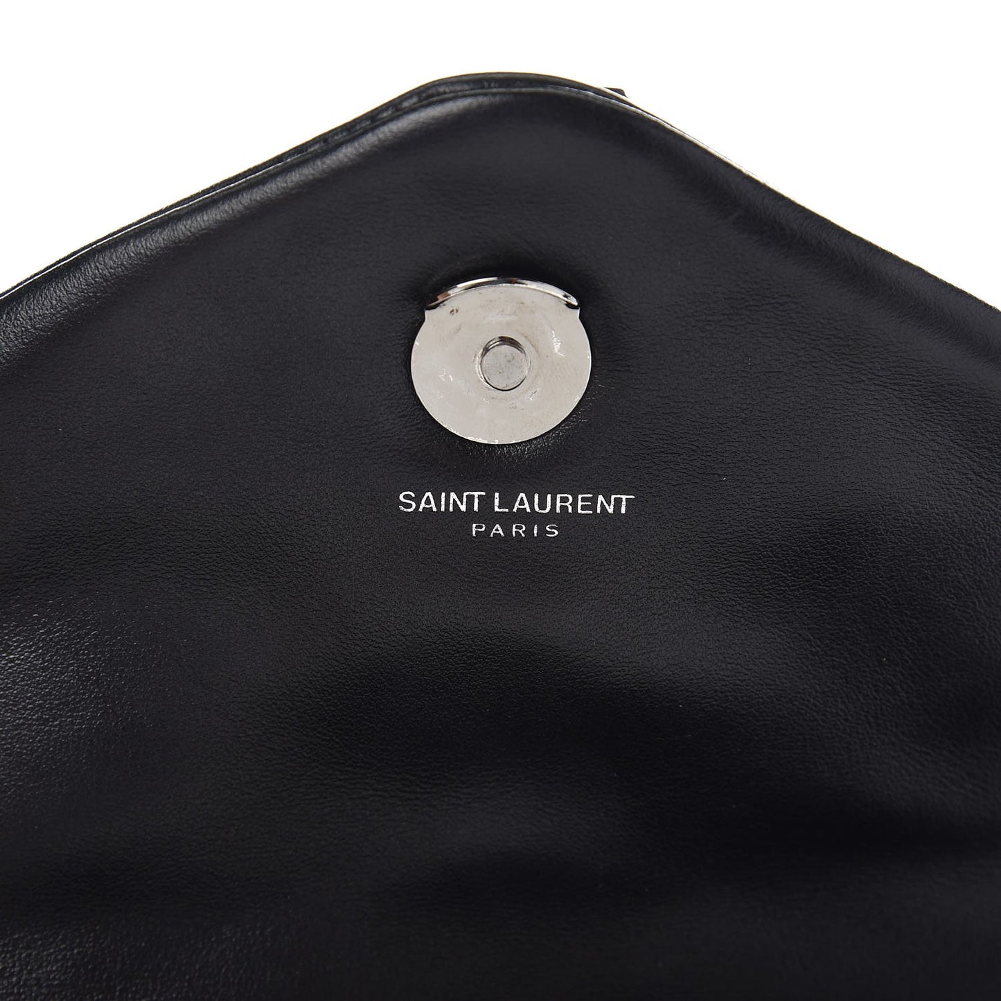 Calfskin Y Quilted Monogram Small Charm Loulou Chain Satchel Black
