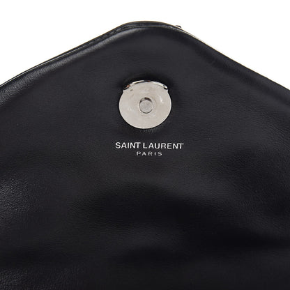 Saint Laurent Calfskin Y Quilted Monogram Small Charm Loulou Chain Satchel Black 5 of 9