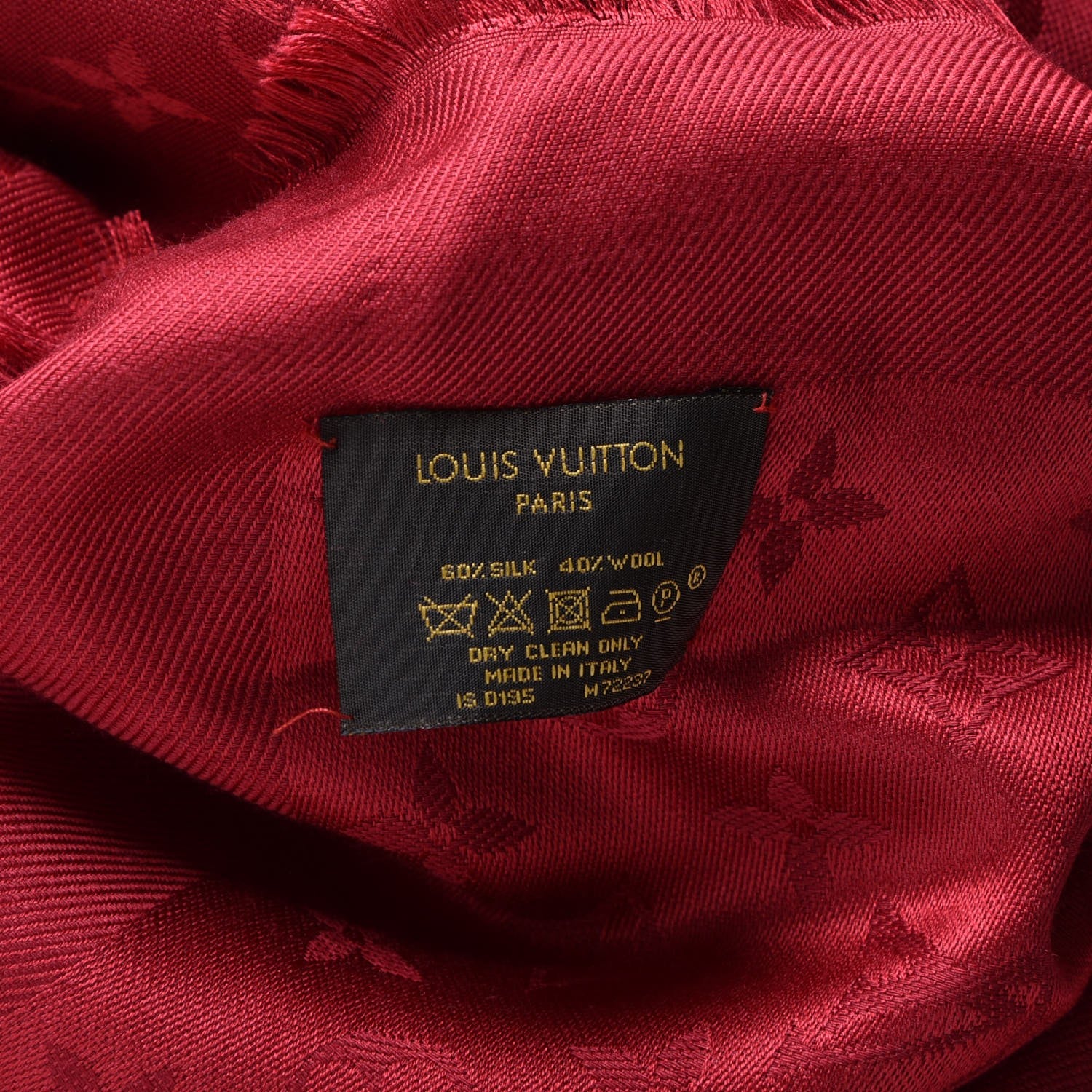 Louis Vuitton Silk Wool Monogram Shawl Pomme D'Amour 4 of 8