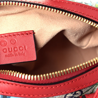Gucci GG Supreme Monogram Blooms Mini Boston Navy Blue Hibiscus 6 of 9