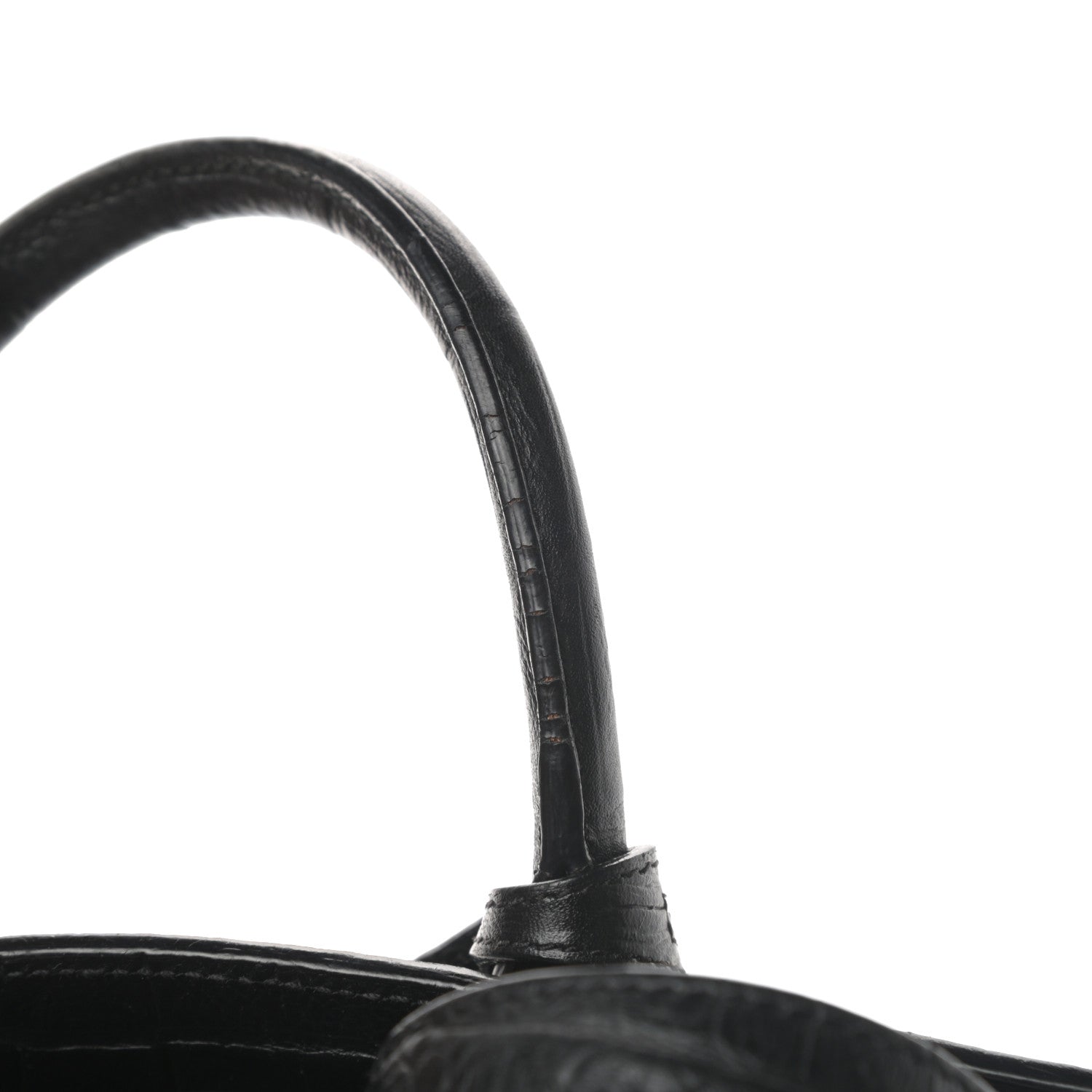 Saint Laurent Calfskin Crocodile Embossed Nano Sac De Jour Black 14 of 15