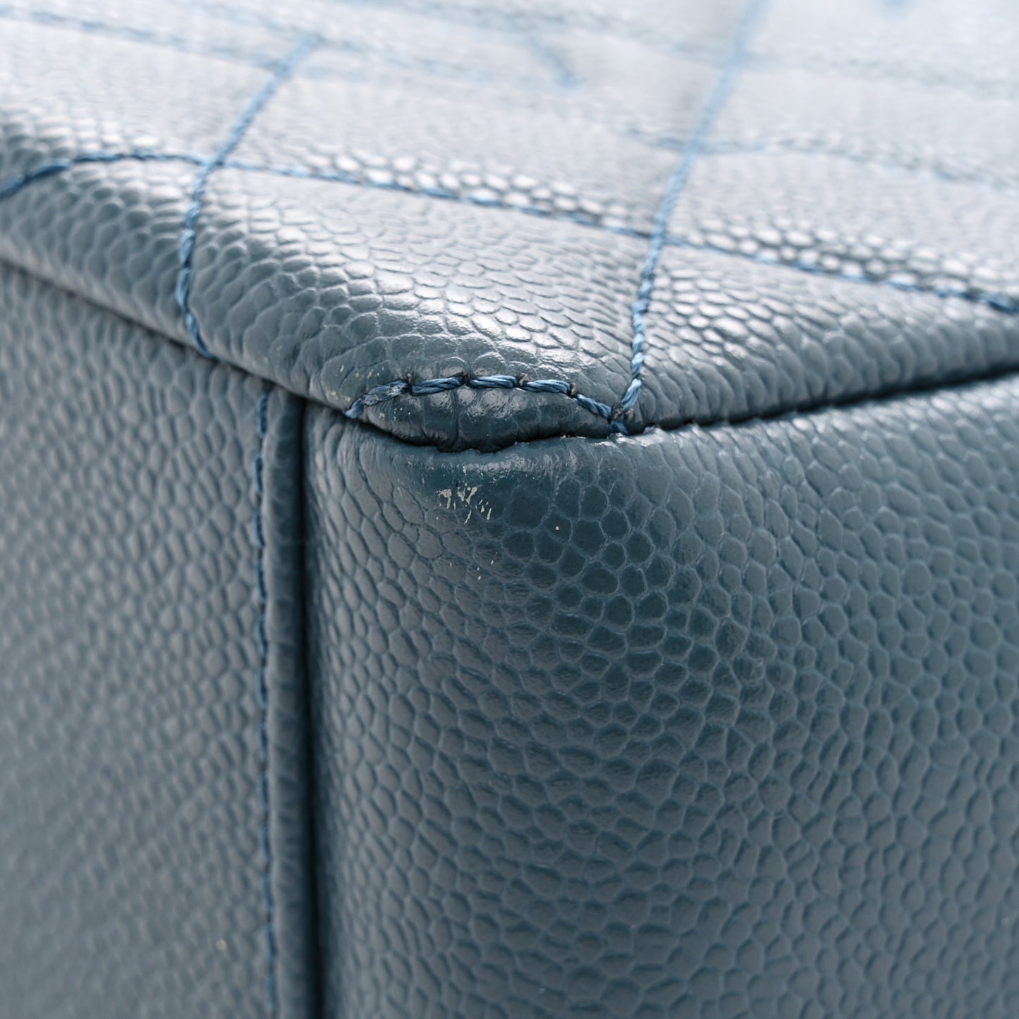Caviar Quilted Petit Shopping Tote PST Blue