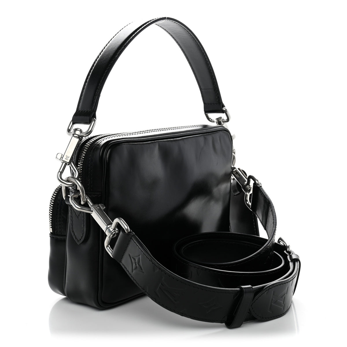 Louis Vuitton Calfskin Nil City Shoulder Bag Night Black 3 of 10