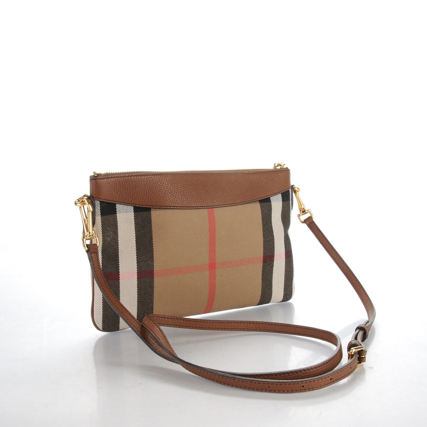 House Check Derby Peyton Crossbody Clutch Bag Tan