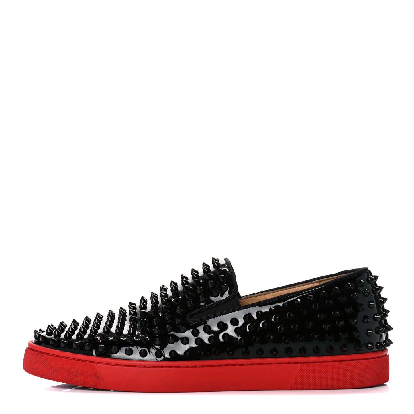 Patent Spikes Mens Roller Boat Flats 44 Black