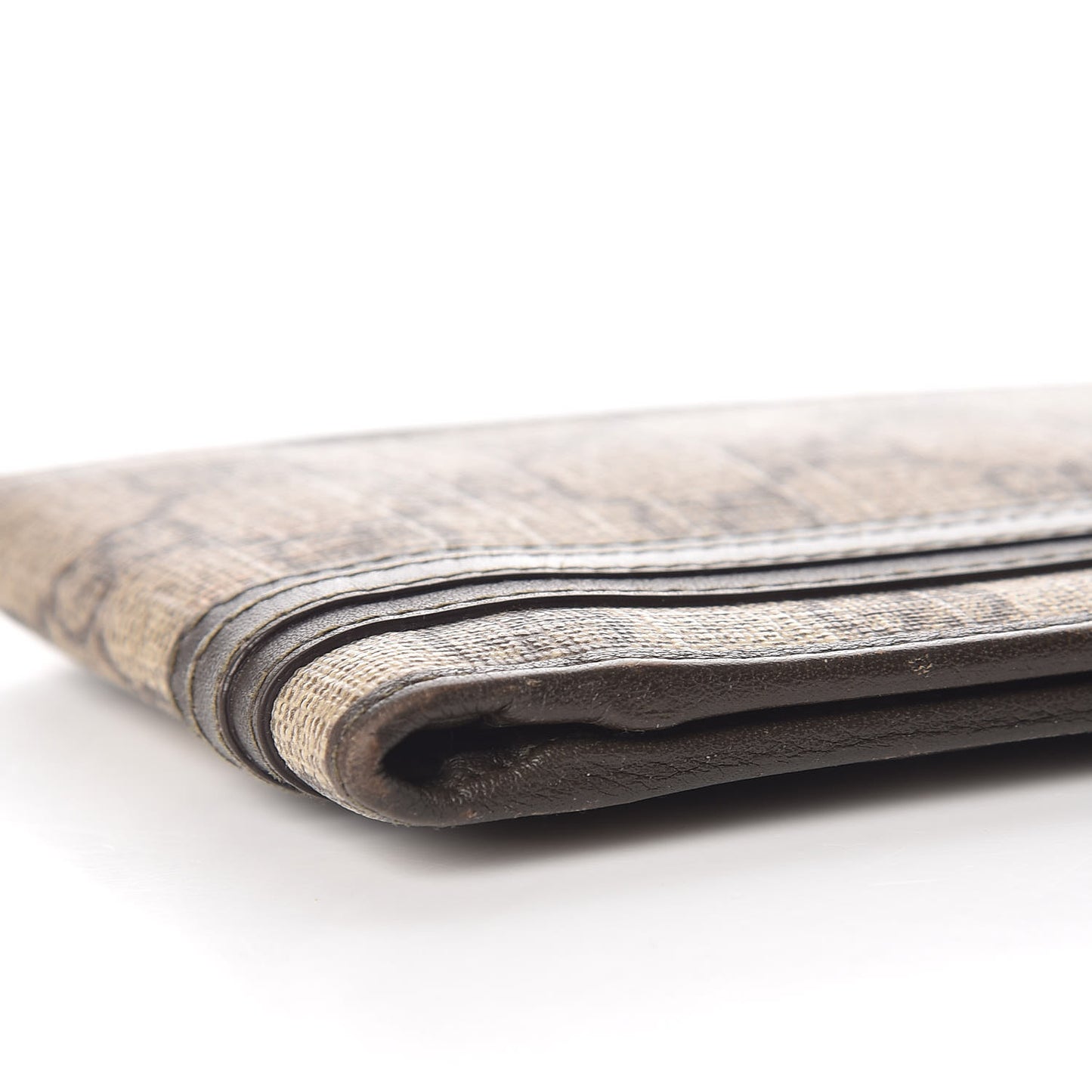 GG Supreme Monogram Bi-Fold Wallet Brown