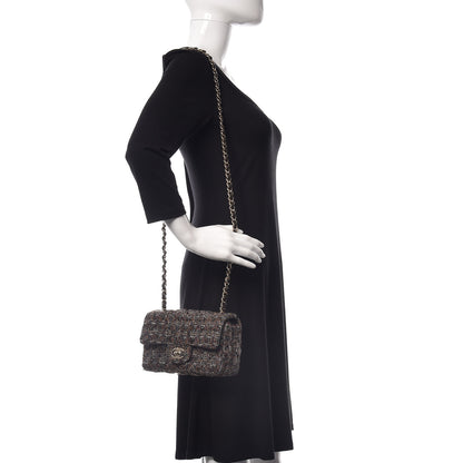 Chanel Tweed Quilted Mini Rectangular Flap Beige 2 of 9