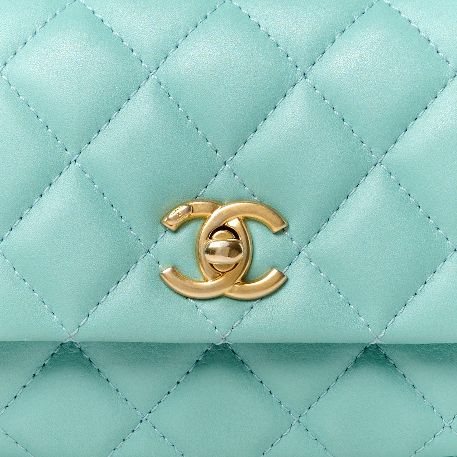 Chanel Calfskin Quilted Top Handle Flap Light Blue 10 of 12