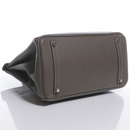 Hermes Epsom Candy Birkin 35 Etain Bleu Thalassa 4 of 11