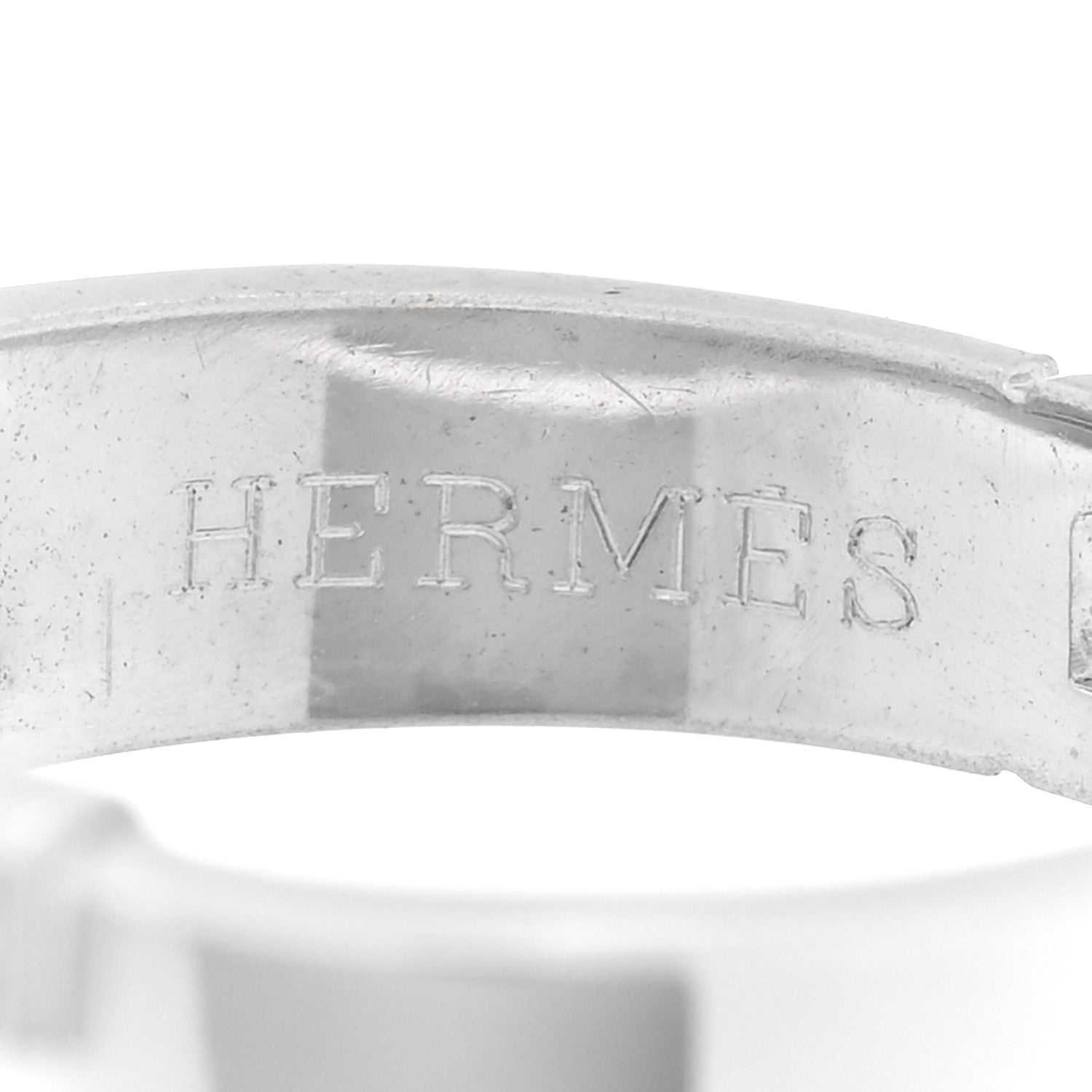 Hermes 18K White Gold Diamond H Ring 53 6.5 4 of 5
