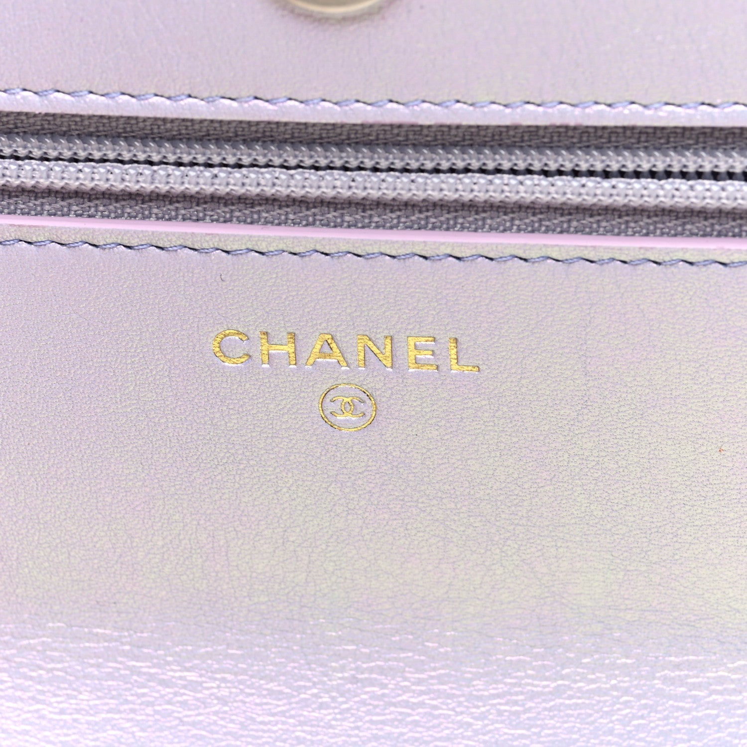 Chanel Iridescent Calfskin Quilted Chanel 19 Wallet On Chain WOC Light Purple 6 of 10