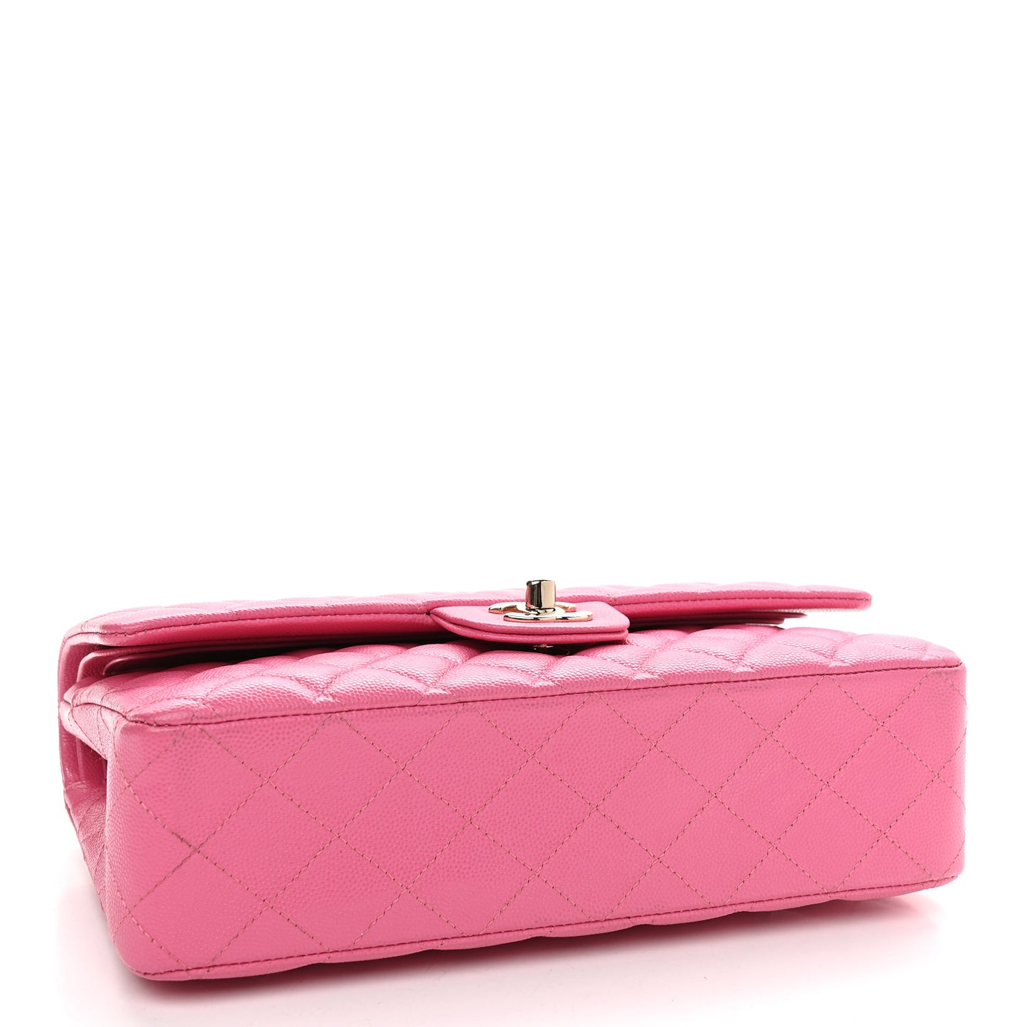 Caviar Quilted Medium Double Flap Pink