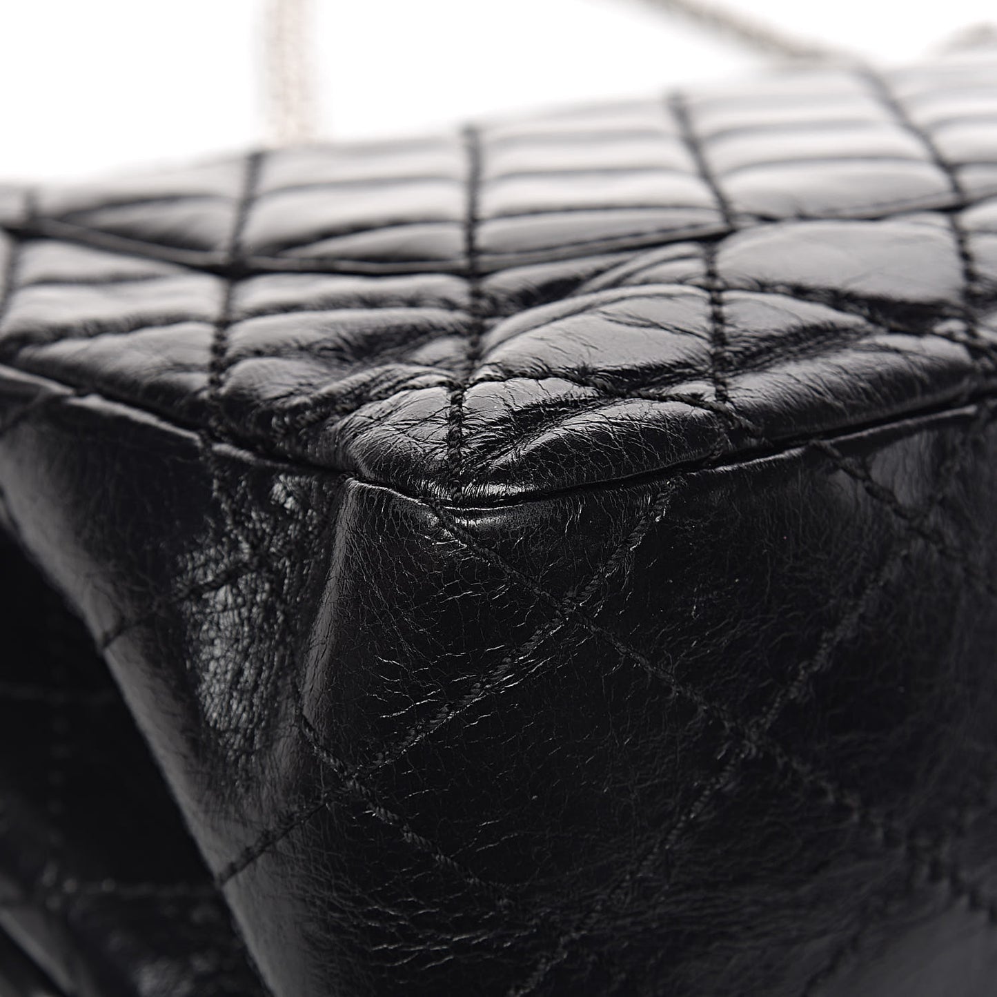 Glazed Calfskin Quilted Surpique 2.55 Reissue Black