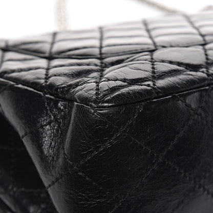 Chanel Glazed Calfskin Quilted Surpique 2.55 Reissue Black 14 of 17