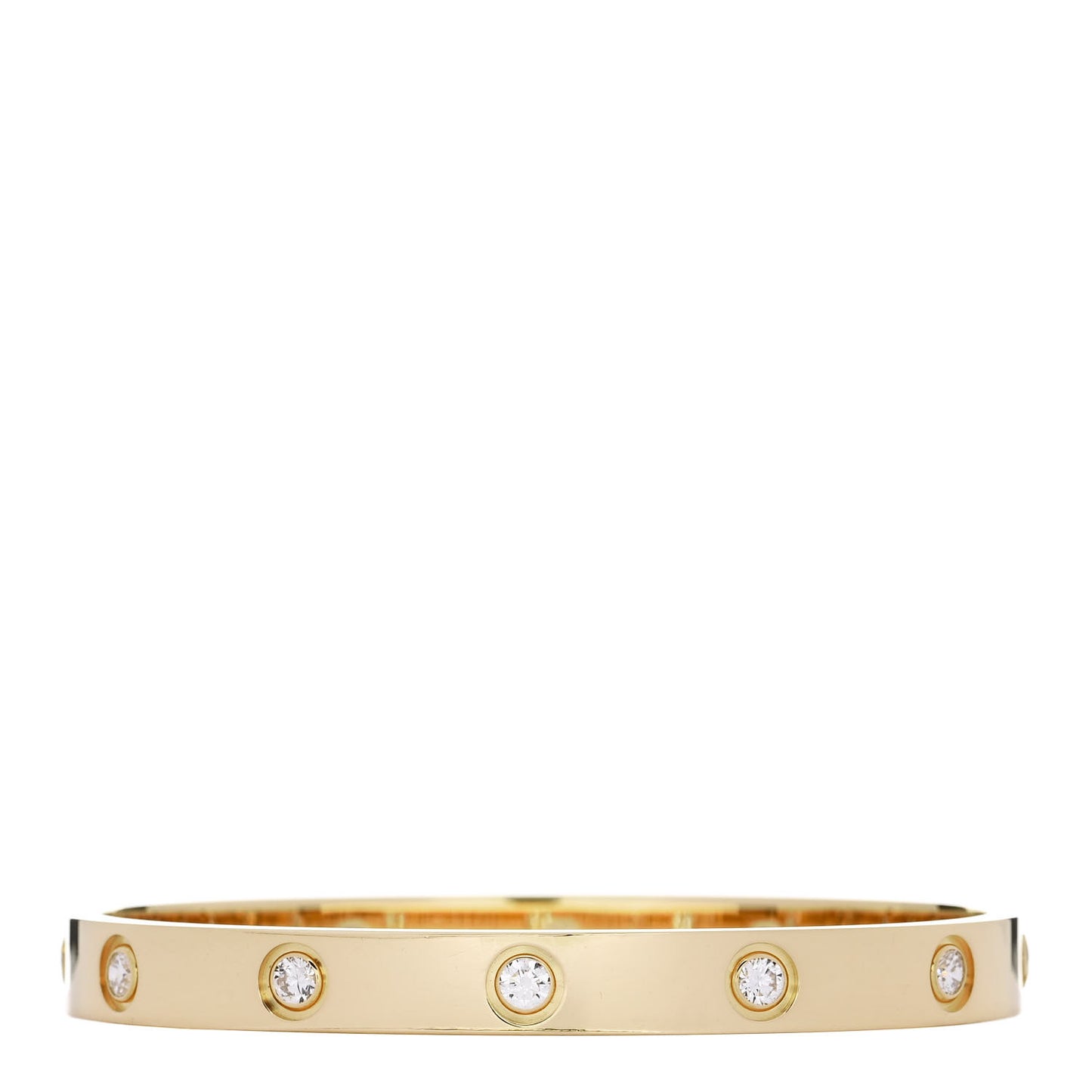 18K Yellow Gold 10 Diamond LOVE Bracelet 16