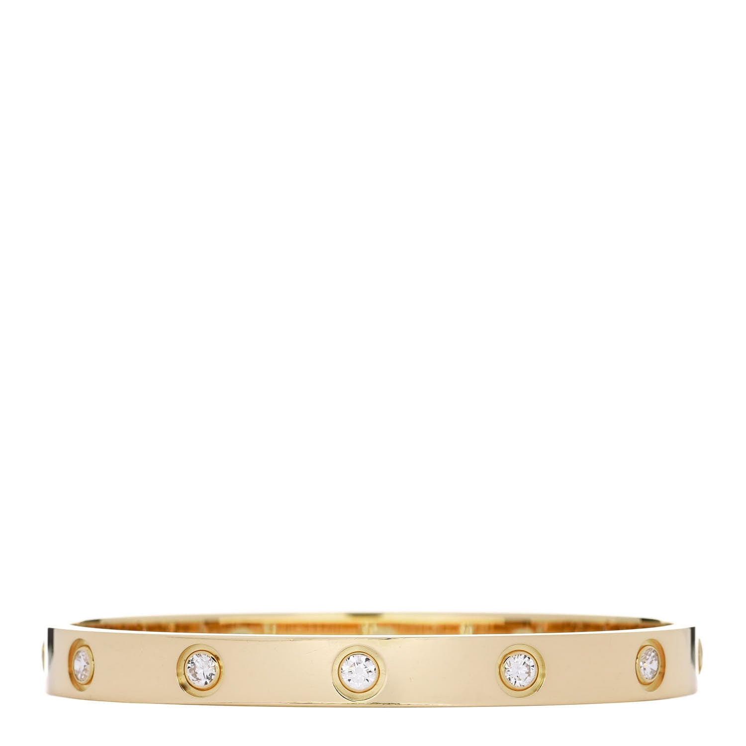 Cartier 18K Yellow Gold 10 Diamond LOVE Bracelet 16 2 of 8