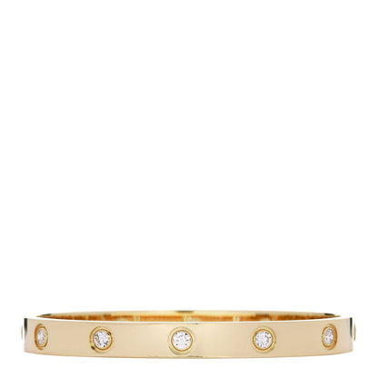 Cartier 18K Yellow Gold 10 Diamond LOVE Bracelet 16 2 of 8