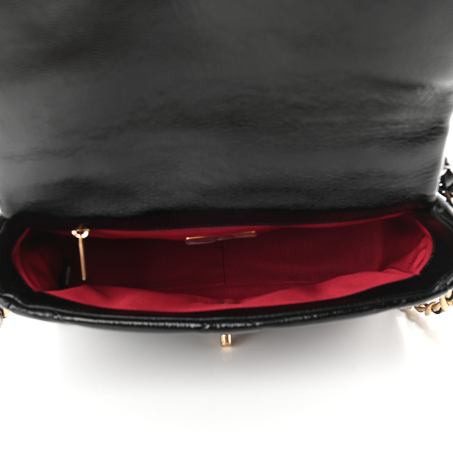 Chanel Shiny Crumpled Calfskin Quilted Medium Chanel 19 Flap Black 5 of 9