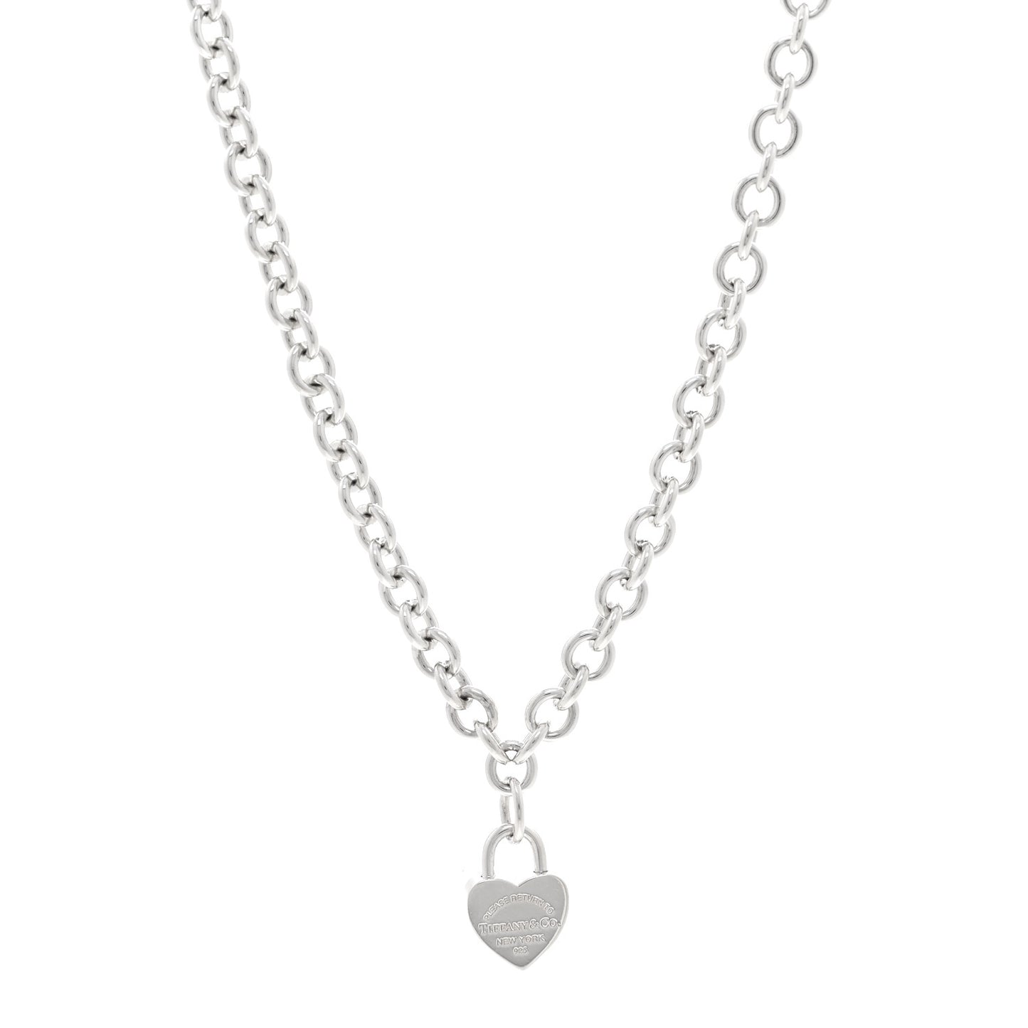 Sterling Silver Return to Tiffany Heart Lock Pendant Toggle Necklace