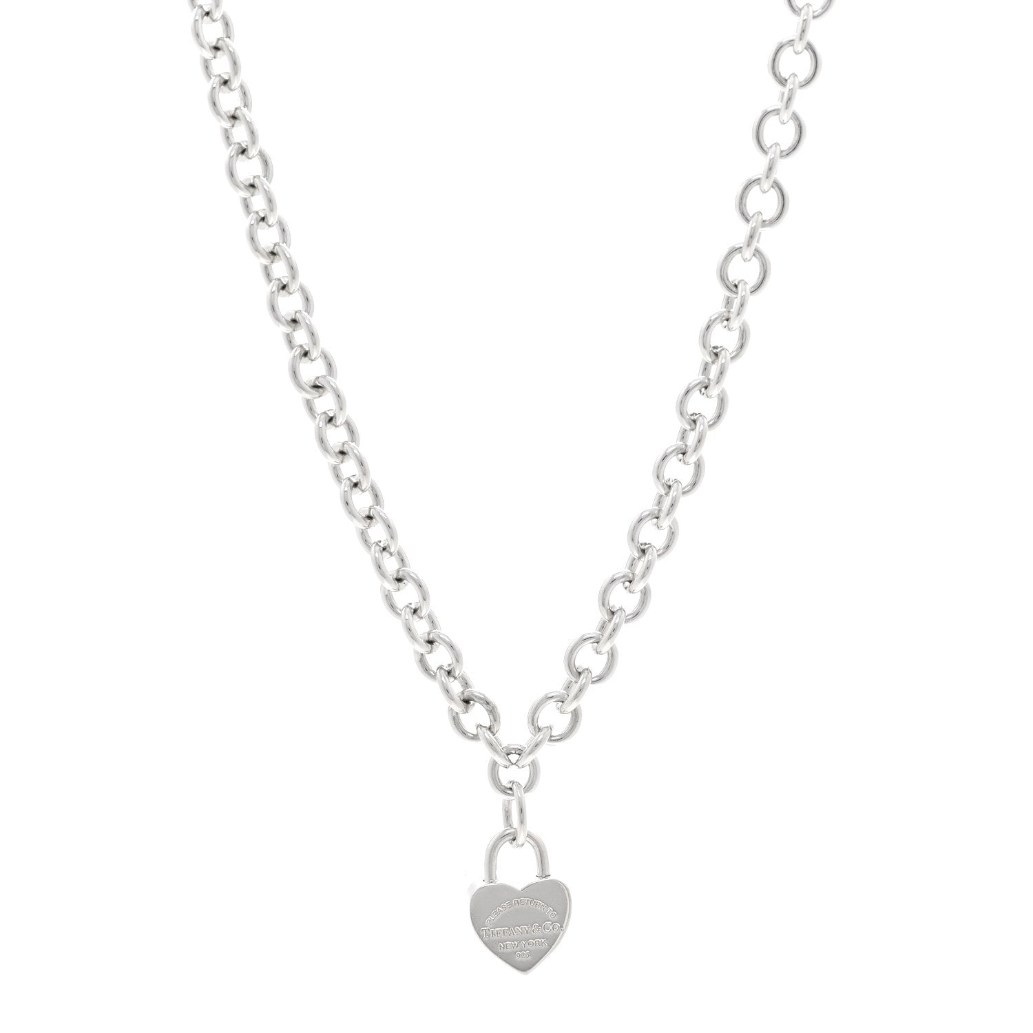 Tiffany Sterling Silver Return to Tiffany Heart Lock Pendant Toggle Necklace 1 of 5