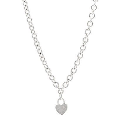 Tiffany Sterling Silver Return to Tiffany Heart Lock Pendant Toggle Necklace 1 of 5