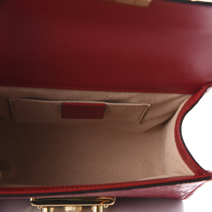 Gucci Guccissima Small Padlock Shoulder Bag Hibiscus Red 5 of 10