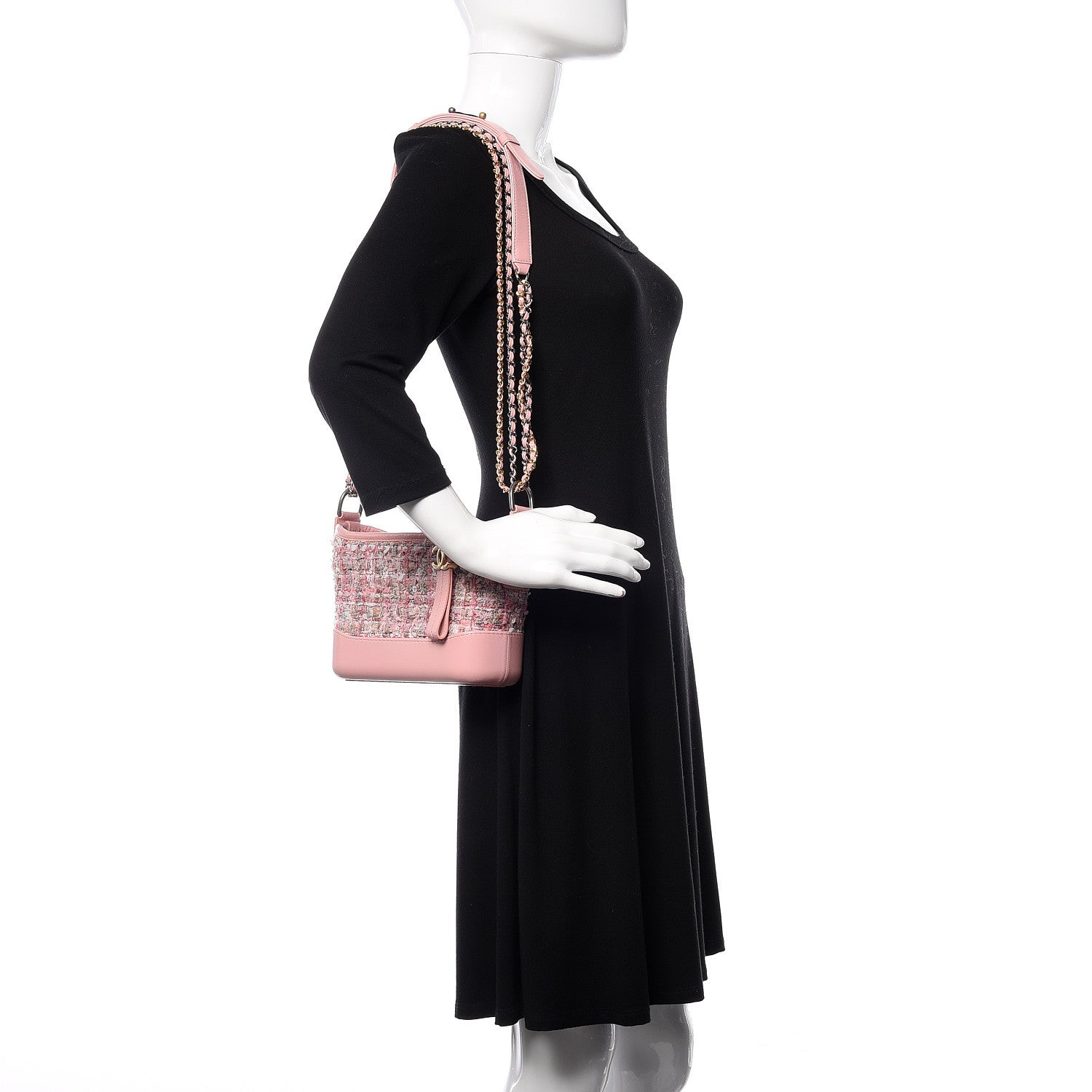 Chanel Tweed Calfskin Small Gabrielle Hobo Light Pink 2 of 11