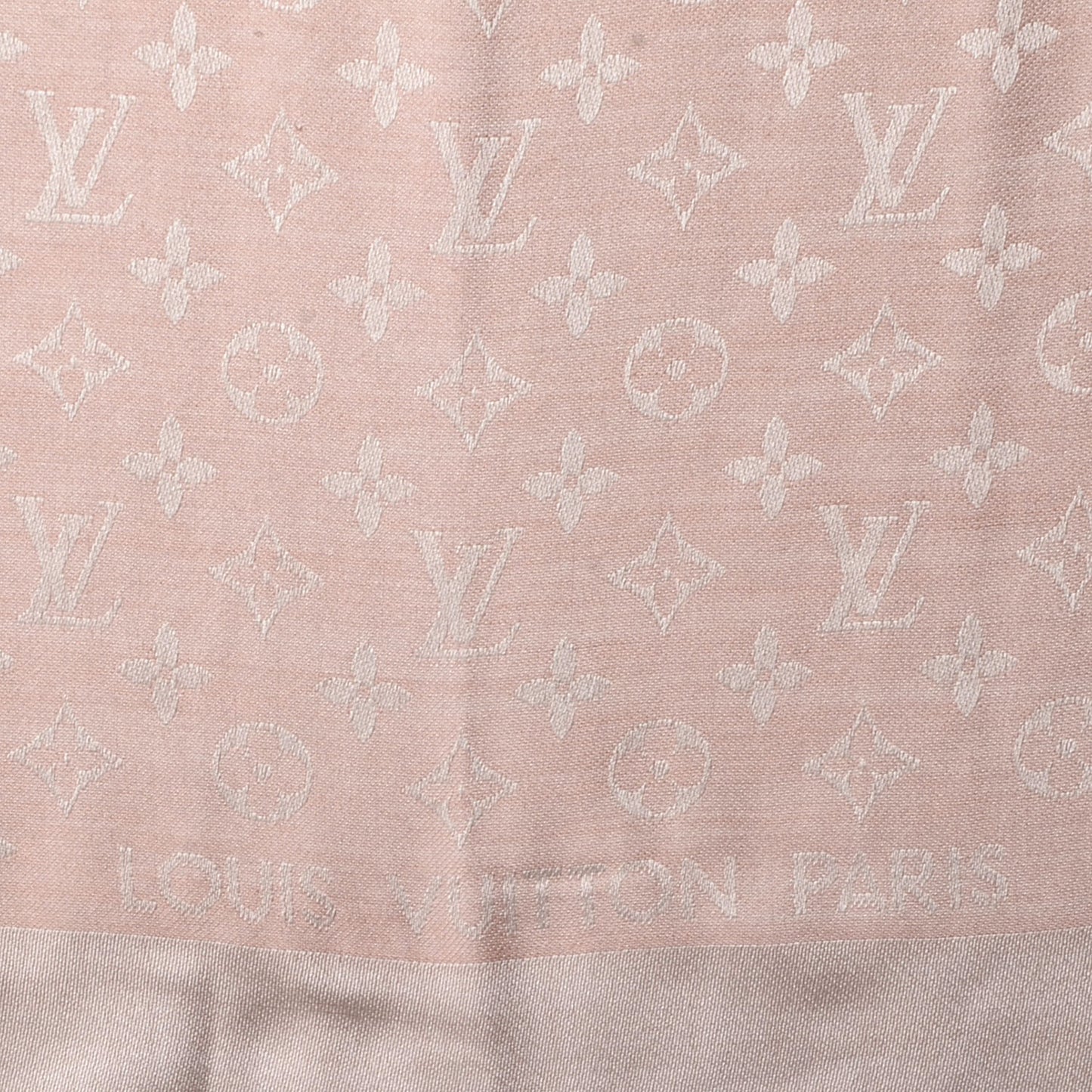 Wool Silk Monogram Shawl Natural