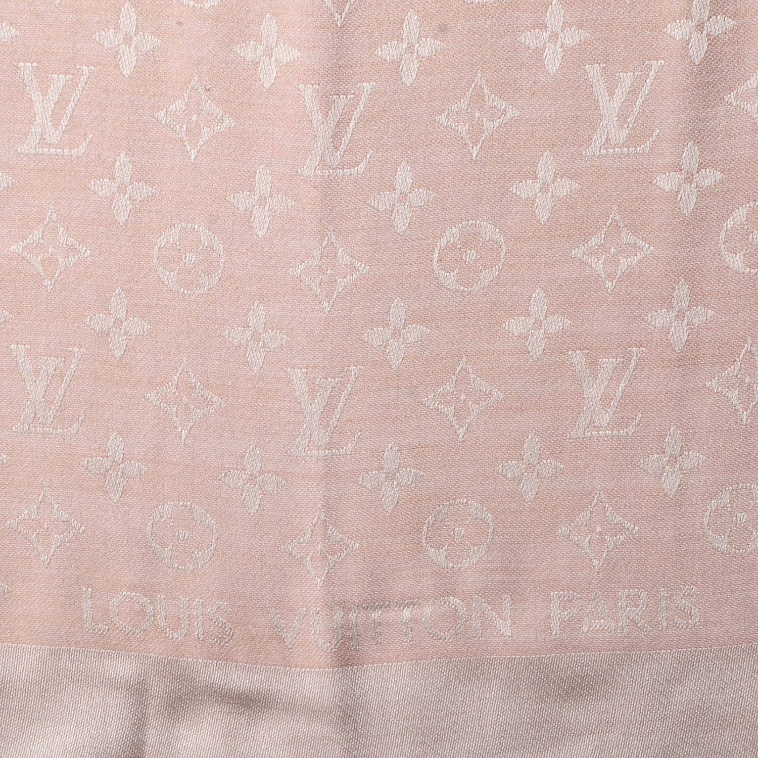 Louis Vuitton Wool Silk Monogram Shawl Natural 4 of 5