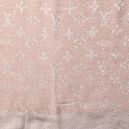 Louis Vuitton Wool Silk Monogram Shawl Natural 4 of 5