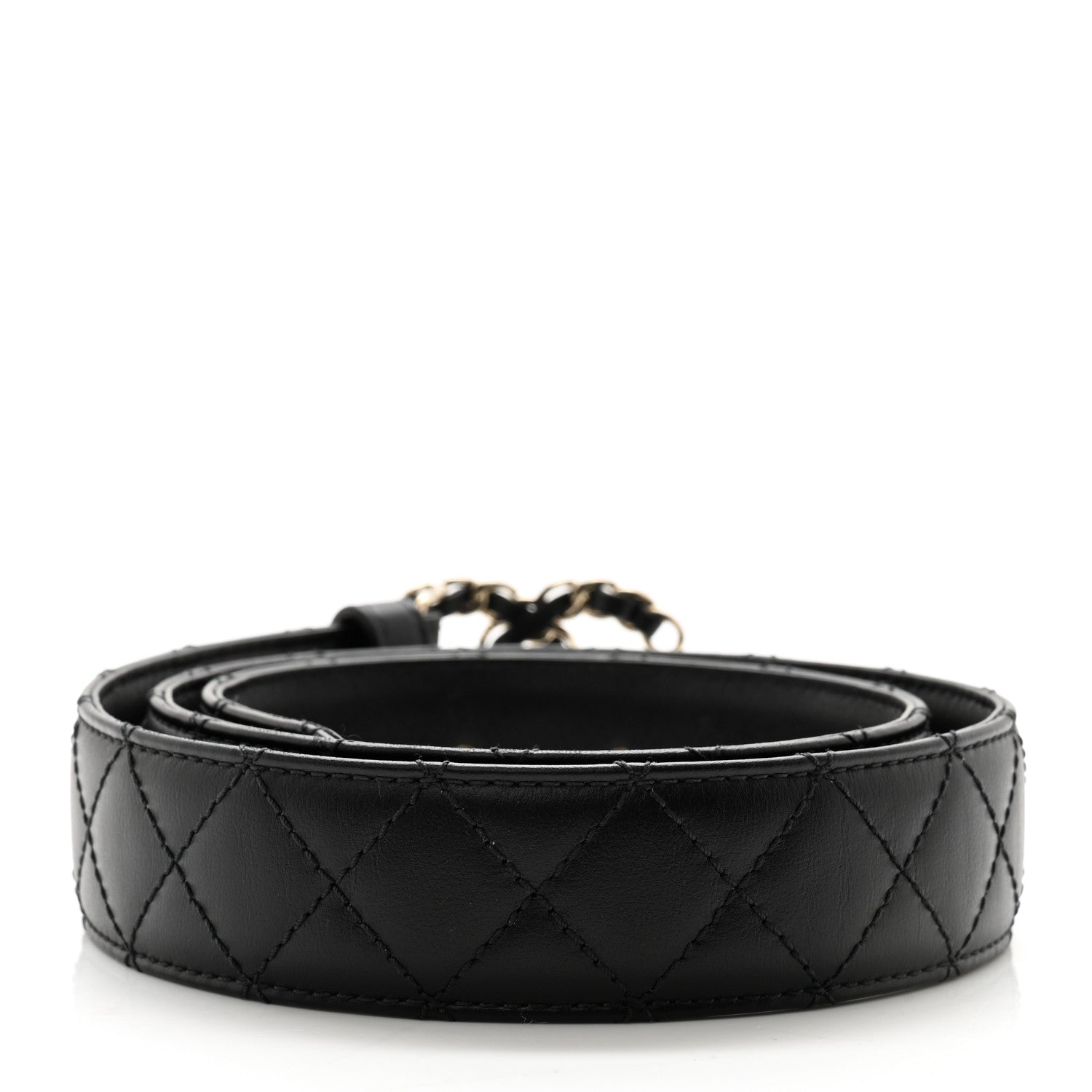 Chanel Calfskin Quilted CC Chain Belt 75 30 Black 2 of 7