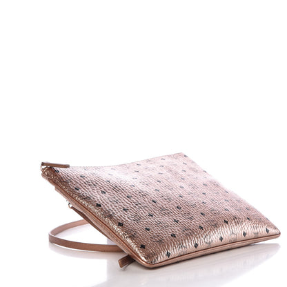MCM Metallic Visetos Medium Crossbody Pouch Champagne 4 of 7