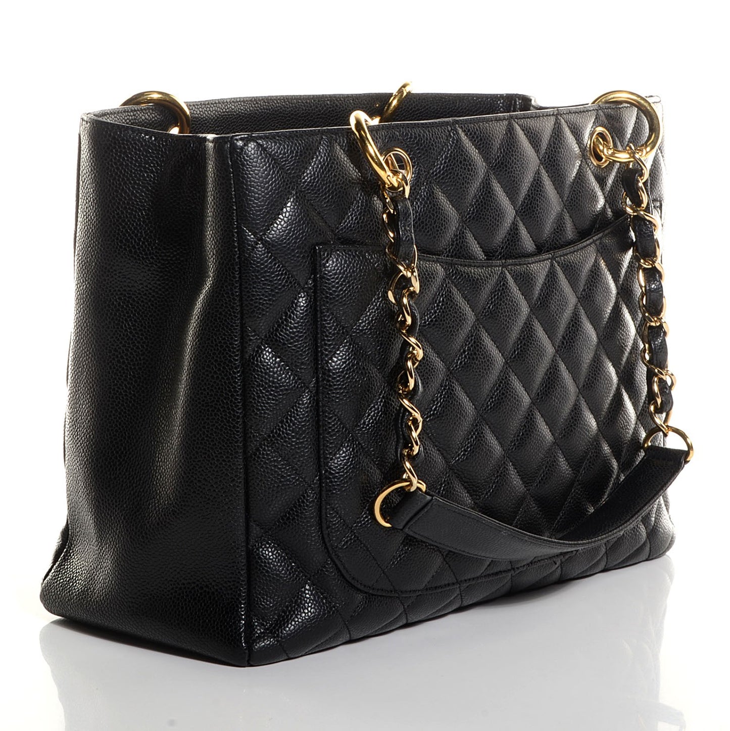 Caviar Quilted Grand Shopping Tote GST Black